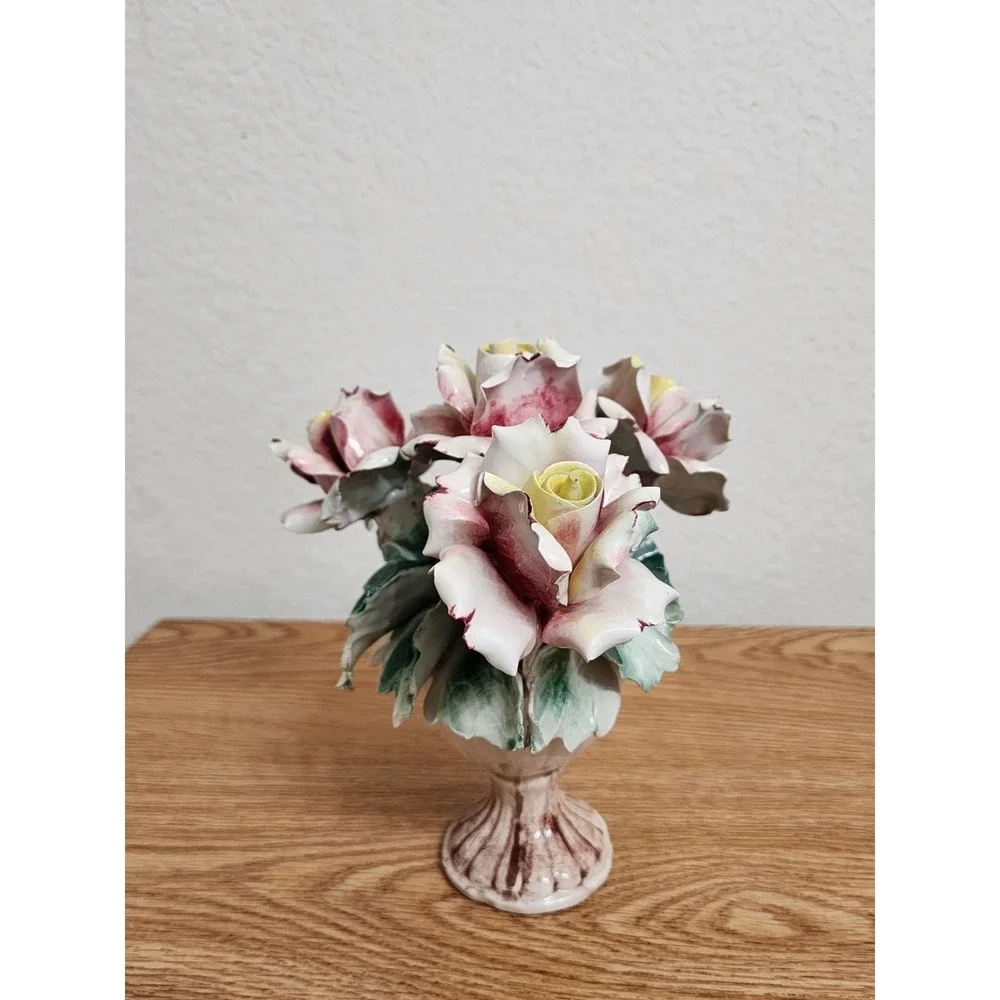 Capodimonte Roses Centerpiece Made in Italy Porcelain‎ 8